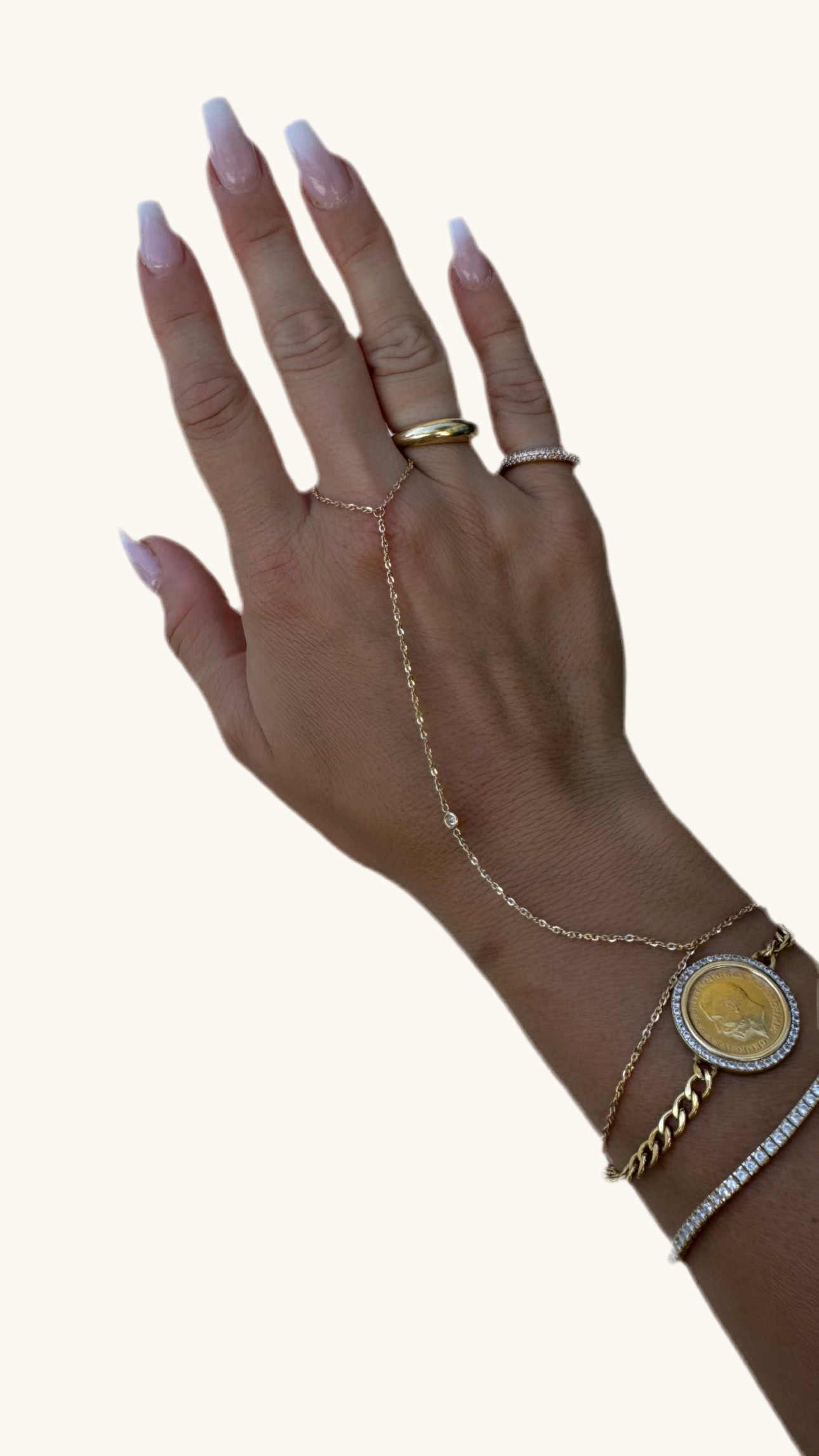 Yara Diamond Bezel HandChain