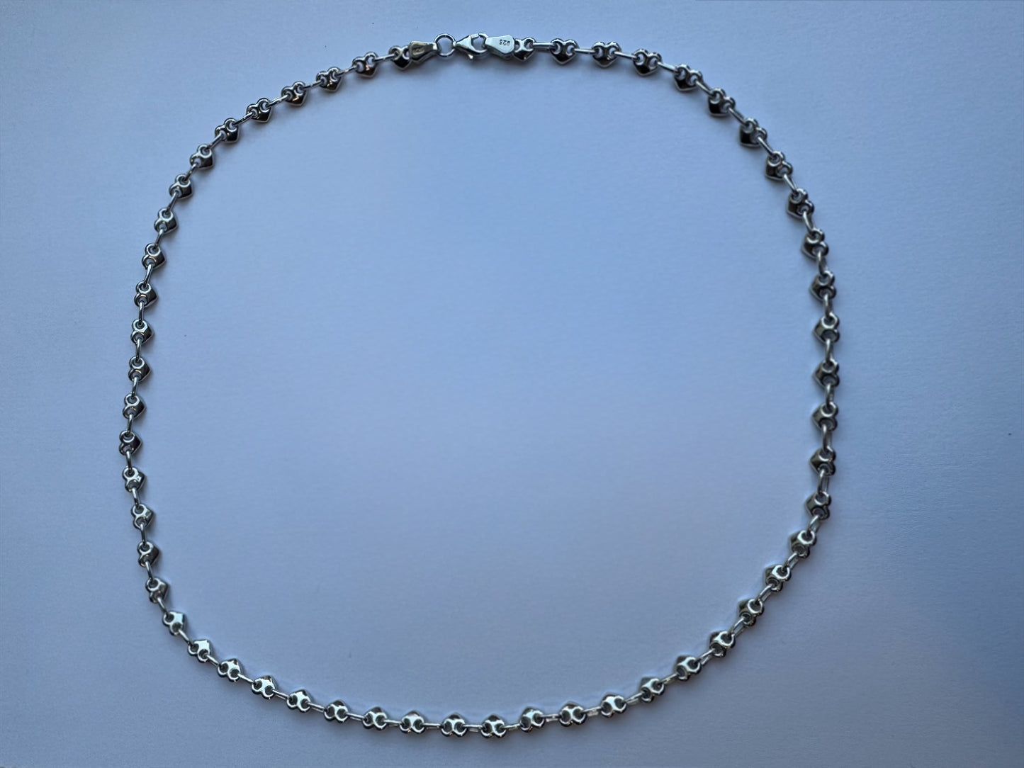 Saint Valentine Puffed Heart Mariner Chain Necklace