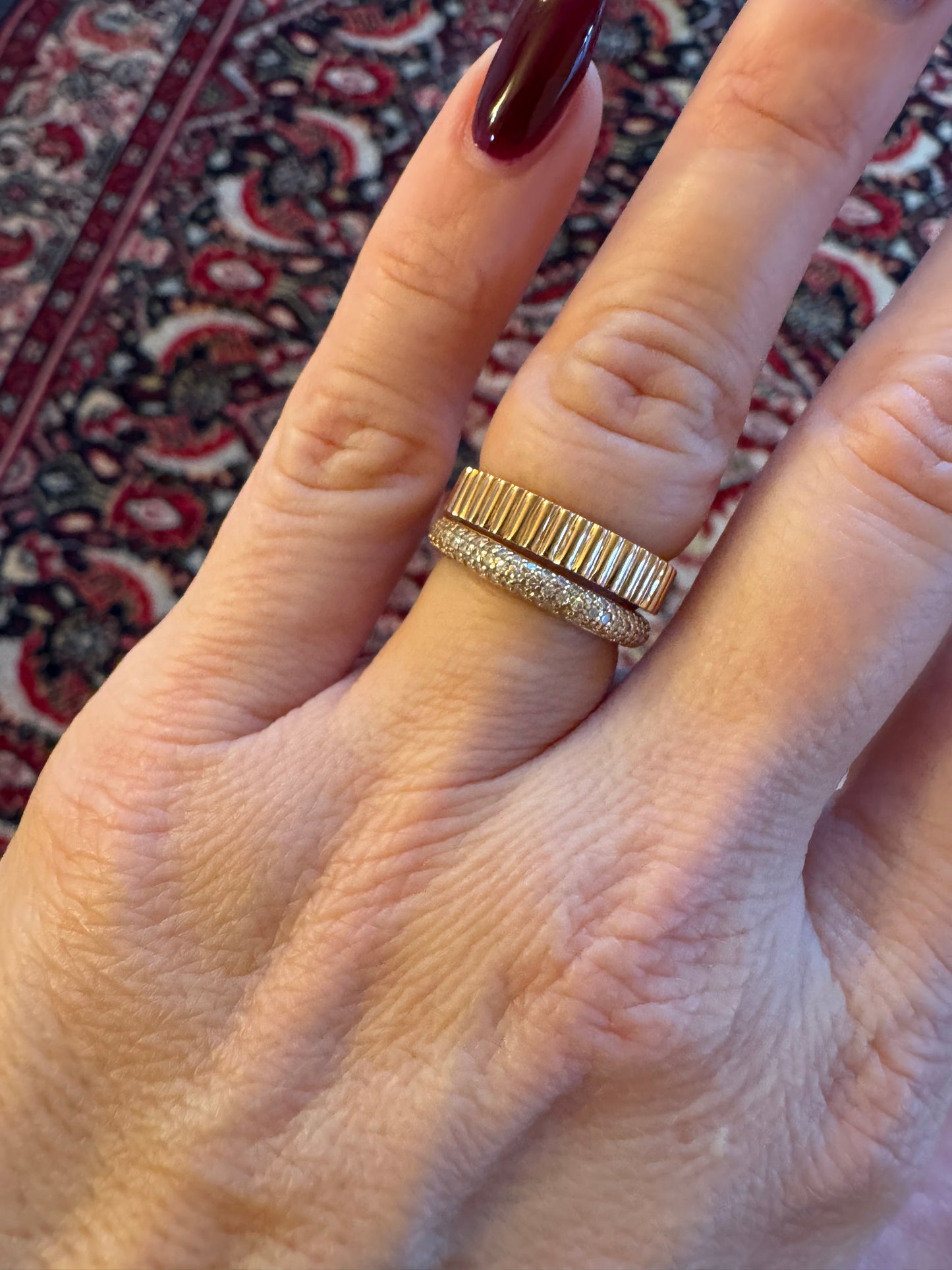 Jade Rose Gold Ribbed Ring