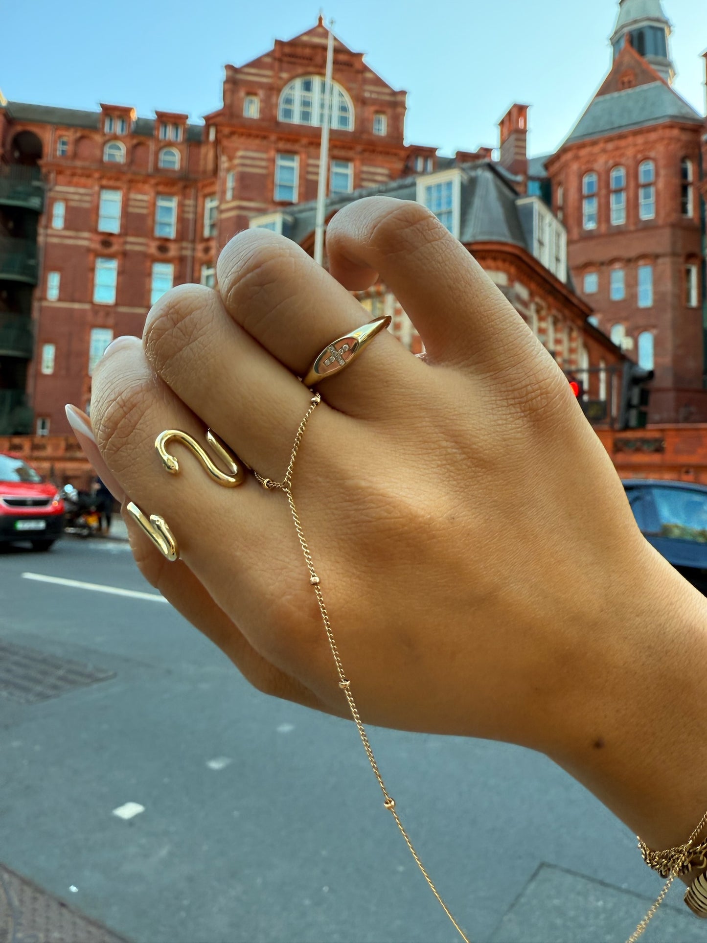 Signet Diamond Cross Ring