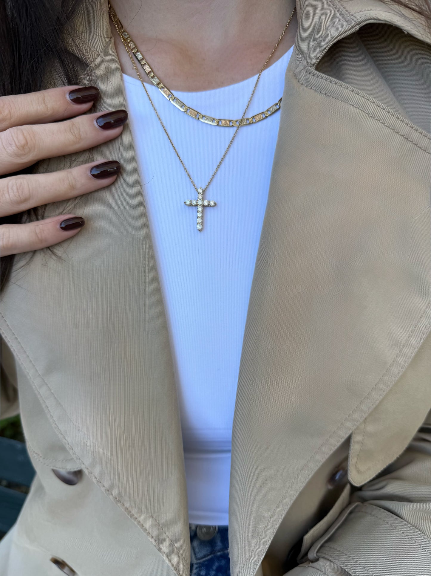 Natural Diamond Cross Pendant (1.20 ctw)