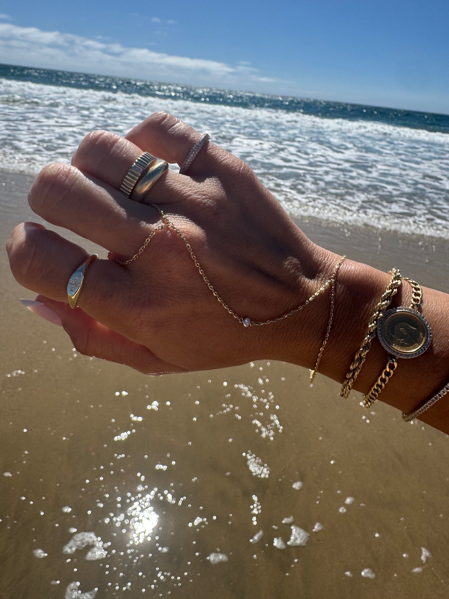 Signet Diamond Cross Ring