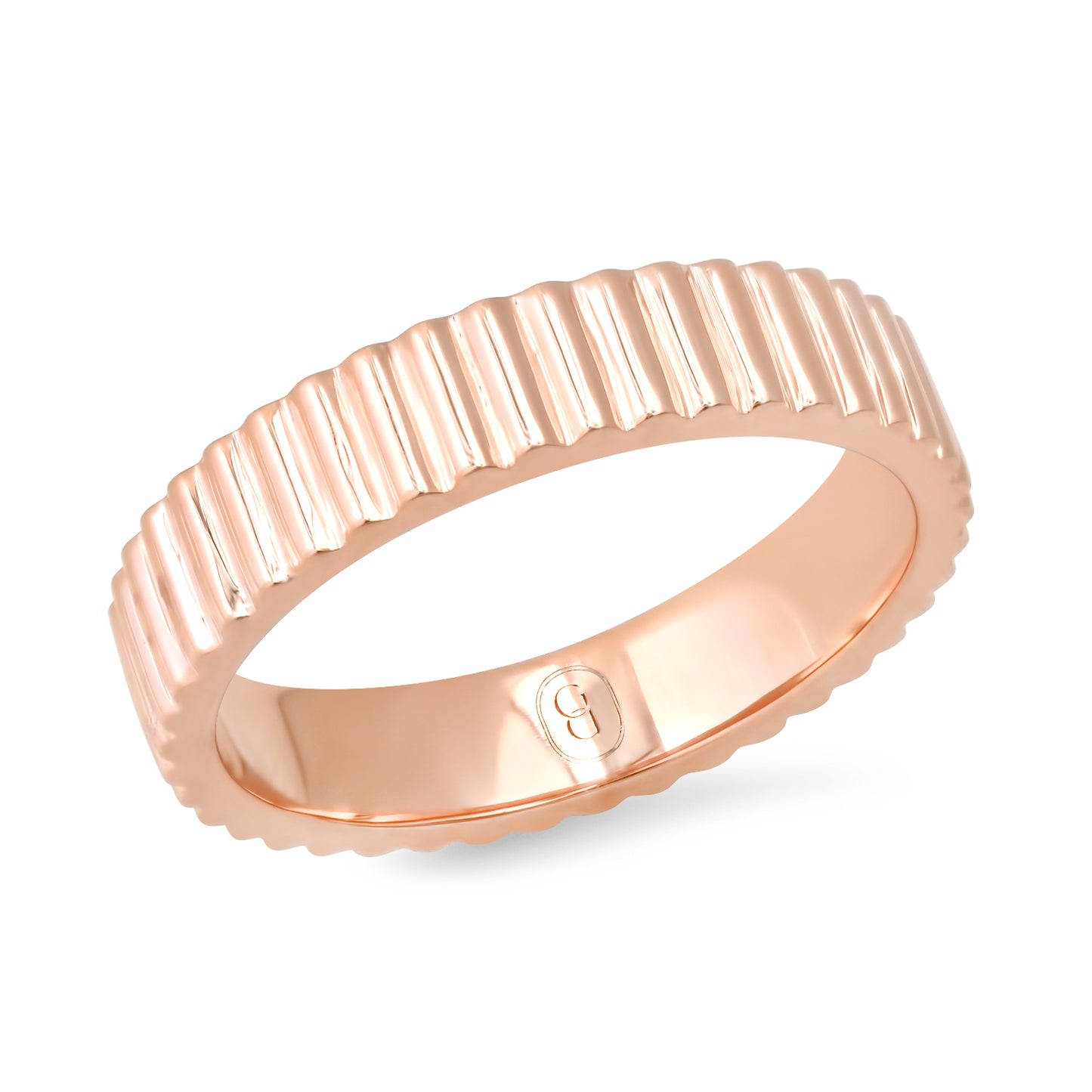 Jade Rose Gold Ribbed Ring