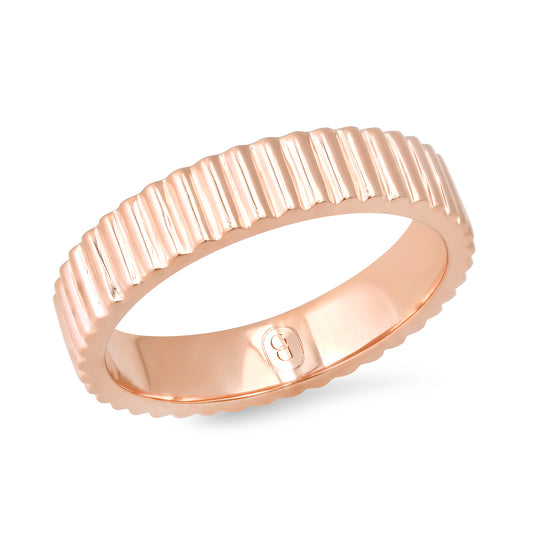 Jade Rose Gold Ribbed Ring