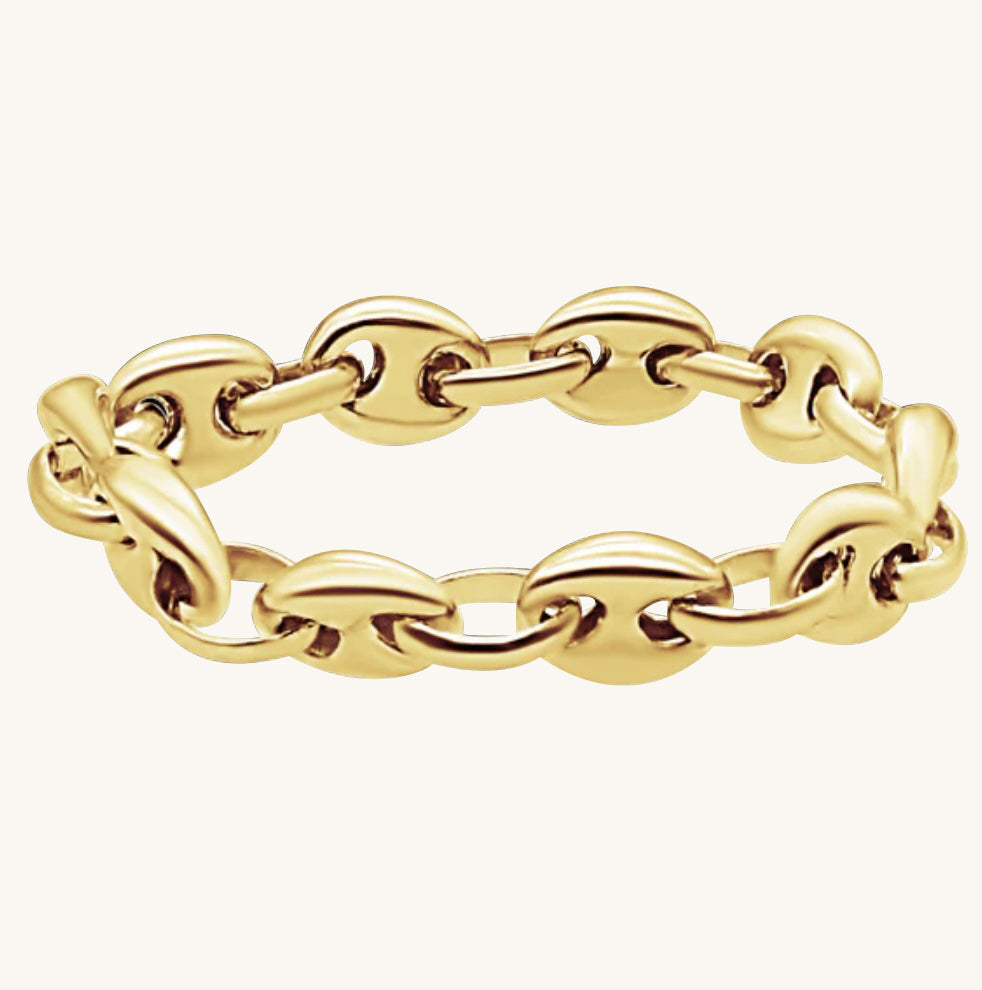 Saint Nicholas Puffed Mariner Chain Ring