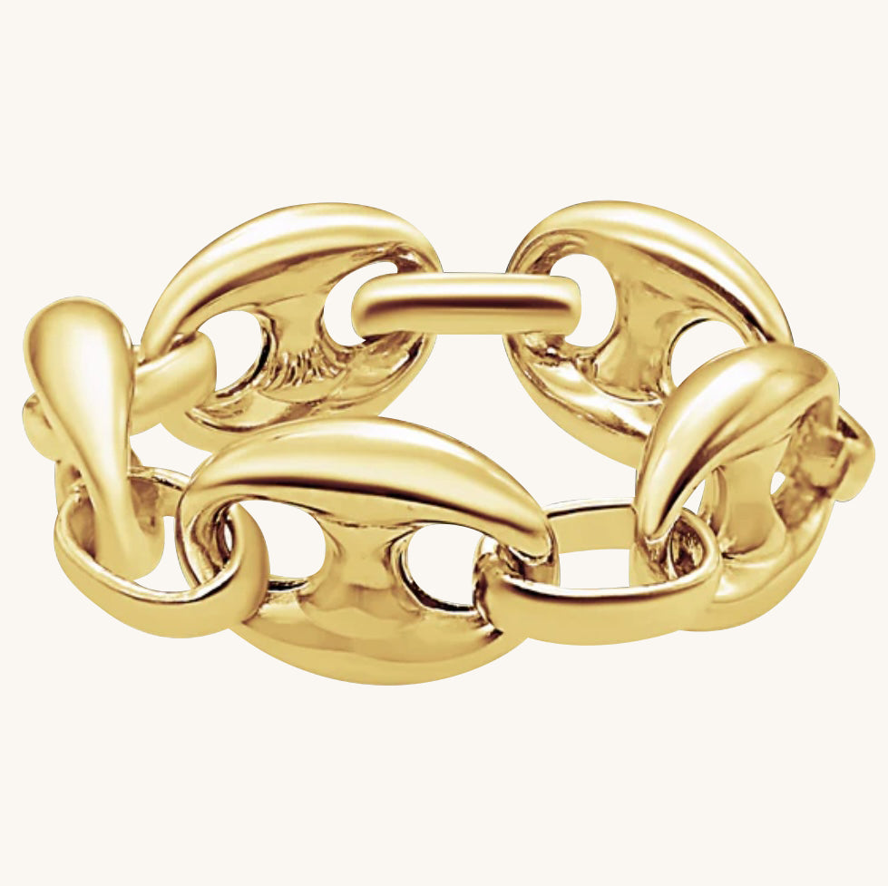 Saint Nicholas Puffed Mariner Chain Ring