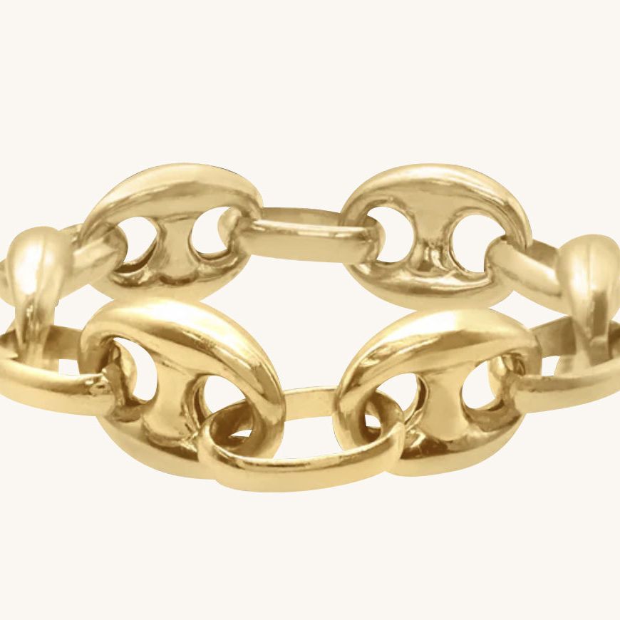 Saint Nicholas Puffed Mariner Chain Ring